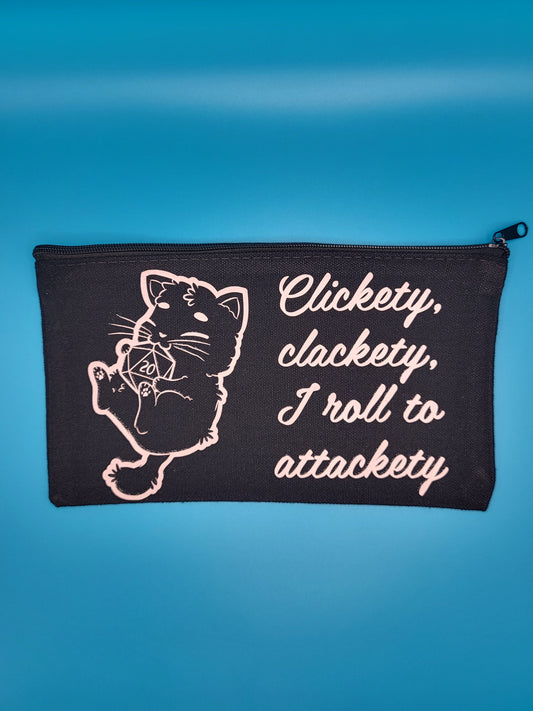 Clickety Clackety Kitten zippered bag